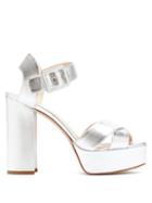 Matchesfashion.com Nicholas Kirkwood - Essential Metallic Leather Platform Sandals - Womens - Silver