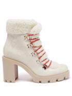 Christian Louboutin - Edelvizir 70 Shearling And Leather Boots - Womens - Ivory