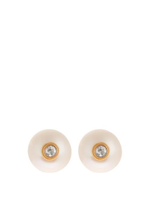 Anissa Kermiche Diamond, Pearl & Yellow-gold Earrings