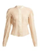 Matchesfashion.com Lemaire - Cotton And Silk Blend Panelled Blouse - Womens - Magnolia Yellow