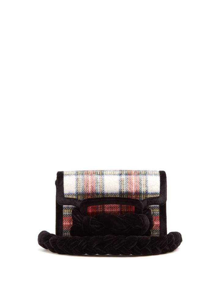 Miu Miu Braid-embellished Tartan Cross-body Bag