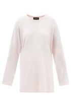 Eskandar - Dip-hem Cashmere Sweater - Womens - Light Pink