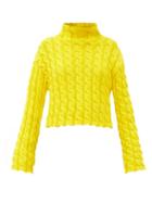 Matchesfashion.com Balenciaga - Cropped Cable-knit Sweater - Womens - Yellow
