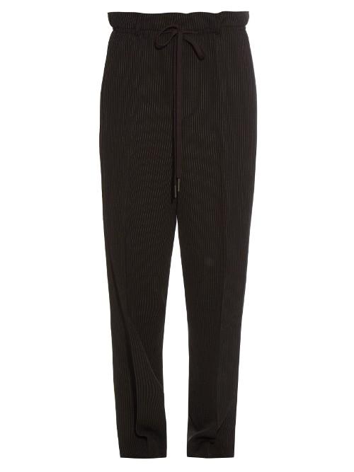 Helmut Lang Pinstriped Dropped-crotch Trousers
