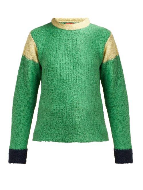 Matchesfashion.com Eckhaus Latta - Kermit Contrast Panel Sweater - Womens - Green