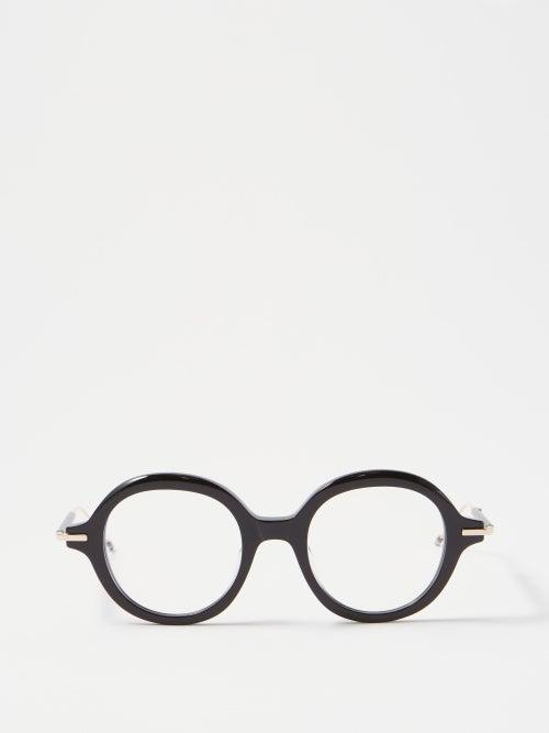 Thom Browne Eyewear - Round Acetate Glasses - Mens - Black