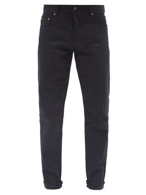 Mens Rtw Raey - Line Organic Selvedge-denim Slim-leg Jeans - Mens - Black