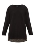 Matchesfashion.com Junya Watanabe - Floral Print Panel Wool Sweater - Womens - Black Multi
