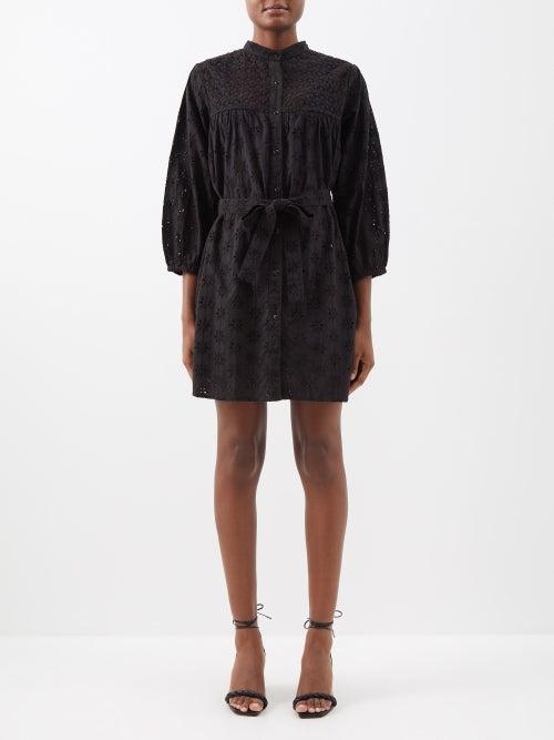 Melissa Odabash - Barrie Cotton-broderie Anglaise Shirt Dress - Womens - Black