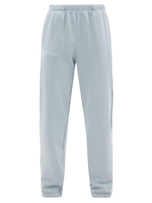 Ladies Rtw Les Tien - Brushed-back Cotton Track Pants - Womens - Light Blue