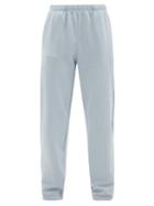 Ladies Rtw Les Tien - Brushed-back Cotton Track Pants - Womens - Light Blue