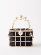 Rosantica - Holli Crystal-embellished Satin Handbag - Womens - Black Multi