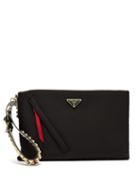 Matchesfashion.com Prada - Stud Embellished Padded Nylon Clutch Bag - Womens - Black Multi