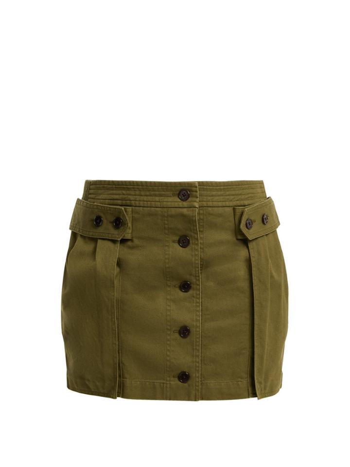 Saint Laurent Mid-rise Cotton-blend Mini Skirt