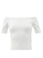 Ladies Rtw Alexander Mcqueen - Off-the-shoulder Stretch-knit Top - Womens - Ivory
