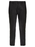 Matchesfashion.com Nili Lotan - Tel Aviv Straight Leg Stretch Cotton Trousers - Womens - Dark Grey