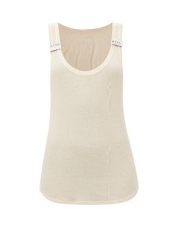 Harris Reed - Logo-tag Ribbed-jersey Tank Top - Womens - Nude
