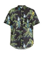 Stella Mccartney Ron Parrot-print Cotton And Linen-blend Shirt
