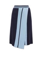 Dodo Bar Or - Jackson Asymmetric-slit Skirt - Womens - Blue Multi