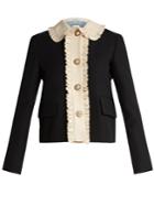 Gucci Ruffled Wool And Silk-blend Crepe Jacket