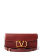 Valentino Garavani - V-logo Leather Cross-body Bag - Mens - Dark Red