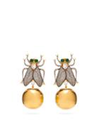 Matchesfashion.com Begum Khan - Fly Away Crystal & 24kt Gold-plated Clip Earrings - Womens - Gold