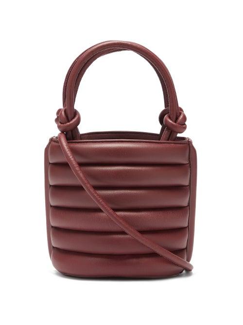 Matchesfashion.com Staud - Louie Drawstring-top Quilted-leather Bag - Womens - Burgundy