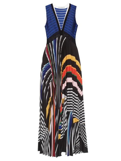 Mary Katrantzou Rindi V-neck Stripe-print Maxi Dress