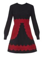 Redvalentino Bi-colour Scalloped Mini Dress