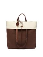 Matchesfashion.com Maison Margiela - Foldover Cotton-canvas Tote Bag - Mens - Dark Brown