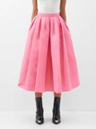 Alexander Mcqueen - High-rise Pleated Faille Midi Skirt - Womens - Light Pink