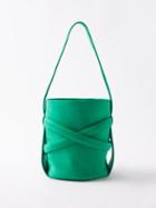 The Row - Leo Knotted Mini Suede Bucket Bag - Womens - Green