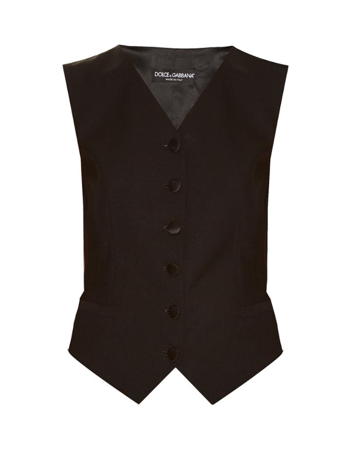 Dolce & Gabbana Satin-backed Wool And Silk-blend Waistcoat