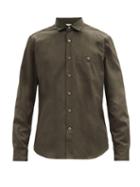 Matchesfashion.com Caruso - Patch-pocket Cotton-poplin Shirt - Mens - Dark Green
