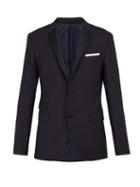 Matchesfashion.com Neil Barrett - Ribbed Jersey And Satin Trimmed Tuxedo Jacket - Mens - Navy