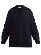 Matchesfashion.com Tibi - Patch Pocket Cashmere Sweater - Womens - Navy