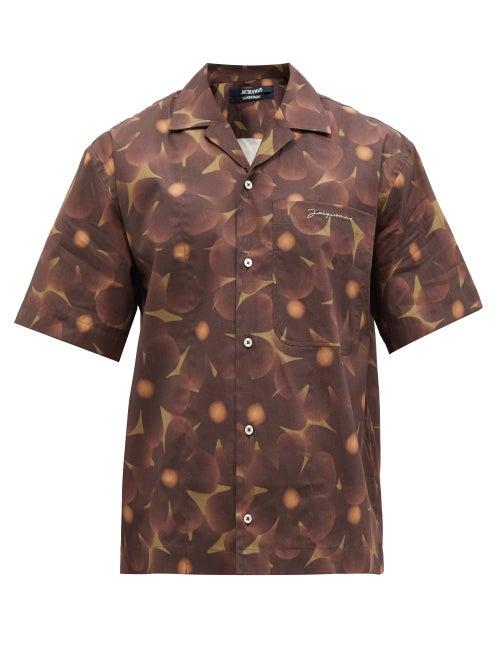 Jacquemus - Floral-print Cotton-poplin Short-sleeve Shirt - Mens - Purple