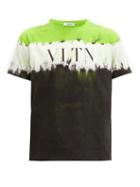 Matchesfashion.com Valentino - Logo-print Tie-dyed Cotton-jersey T-shirt - Mens - Green