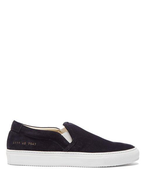 Matchesfashion.com Common Projects - Slip On Low Top Suede Trainers - Womens - Black