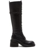 Matchesfashion.com Ann Demeulemeester - Knee-high Leather Lace-up Boots - Womens - Black