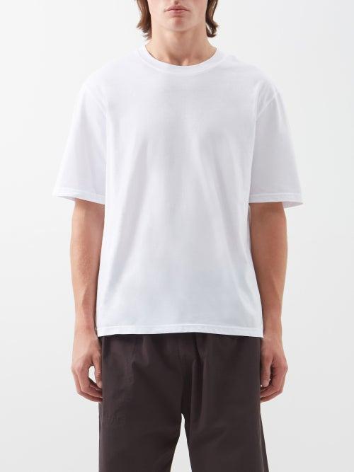 Studio Nicholson - Stand-collar Cotton-jersey T-shirt - Mens - White