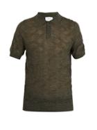 Matchesfashion.com Brioni - Point Collar Wool Blend Knit Polo Shirt - Mens - Green