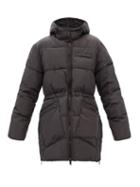 Ganni - Hooded Recycled-fibre Padded Jacket - Womens - Dark Grey