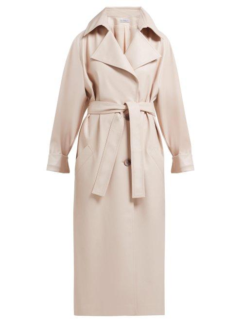 Matchesfashion.com Vika Gazinskaya - Faux Leather Trench Coat - Womens - Beige