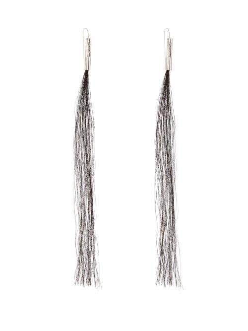 Matchesfashion.com Helmut Lang - Horse Hair 2004 Earrings - Womens - Silver