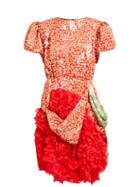 Matchesfashion.com Preen By Thornton Bregazzi - Floral Print Satin And Lace Mini Dress - Womens - Red Print