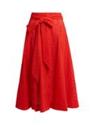 Lisa Marie Fernandez Button-up Broderie-anglaise A-line Cotton Skirt