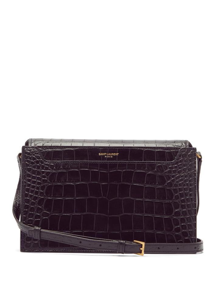 Saint Laurent Catherine Crocodile-effect Leather Cross-body Bag