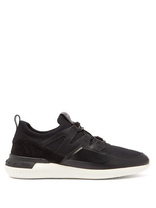 Matchesfashion.com Tod's - Active Sport Light 91b Leather And Suede Trainers - Mens - Black