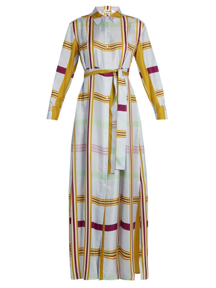 Diane Von Furstenberg Tie-waist Silk-twill Maxi Shirtdress